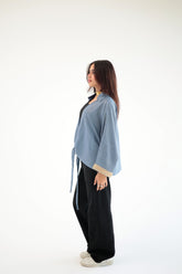 Lumi Cropped Kaftan with Gold Cuffs